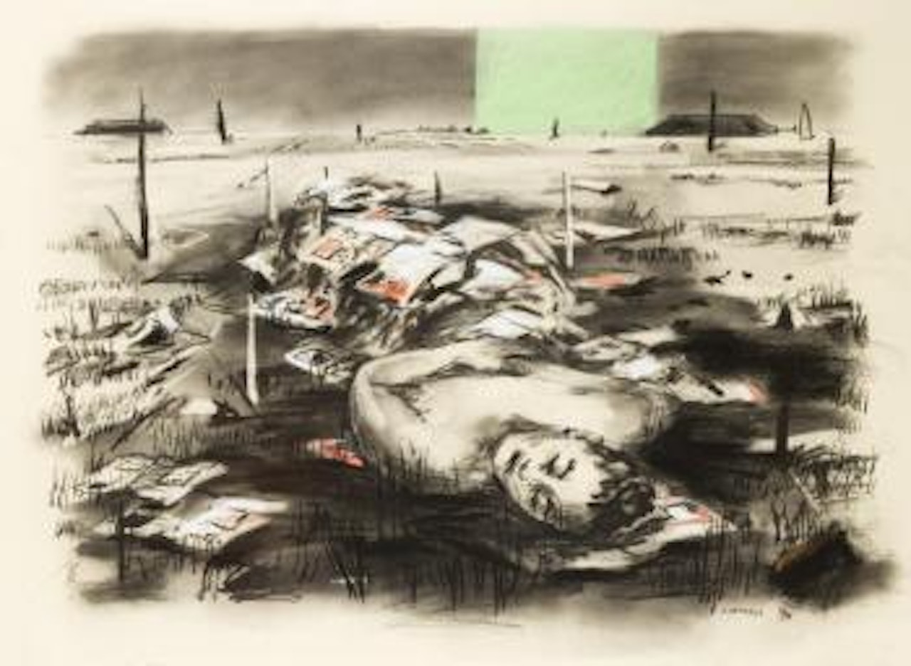 Drawing for 'Felix in Exile' (Death of Nandi) by William Kentridge