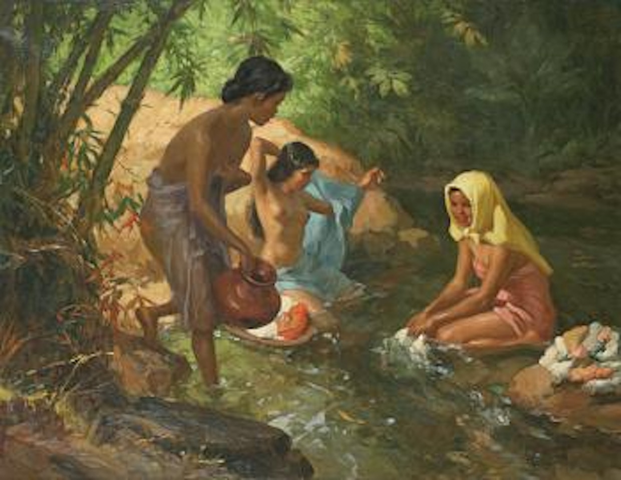 An Afternoon Bath by Fernando Amorsolo