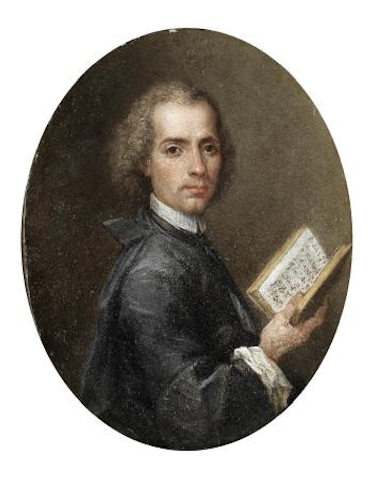 Portrait of a cleric, half-length, holding a book by Francesco Trevisani