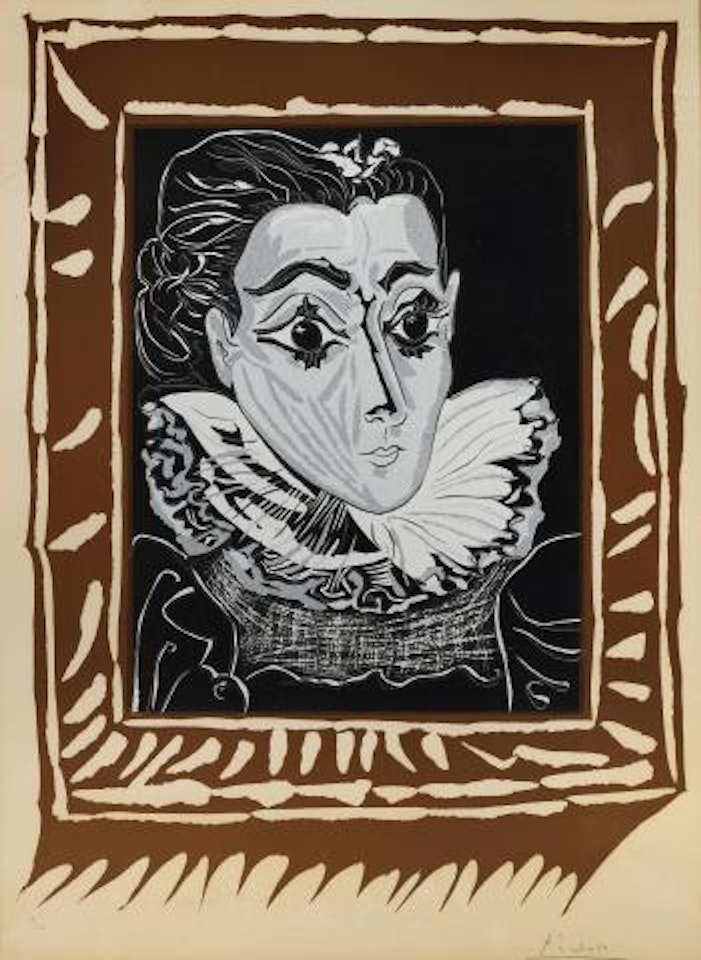 La Dame Ã  la Collerette (Portrait de Jacqueline Ã  la Fraise) (B. 1147; Ba. 1321) by Pablo Picasso