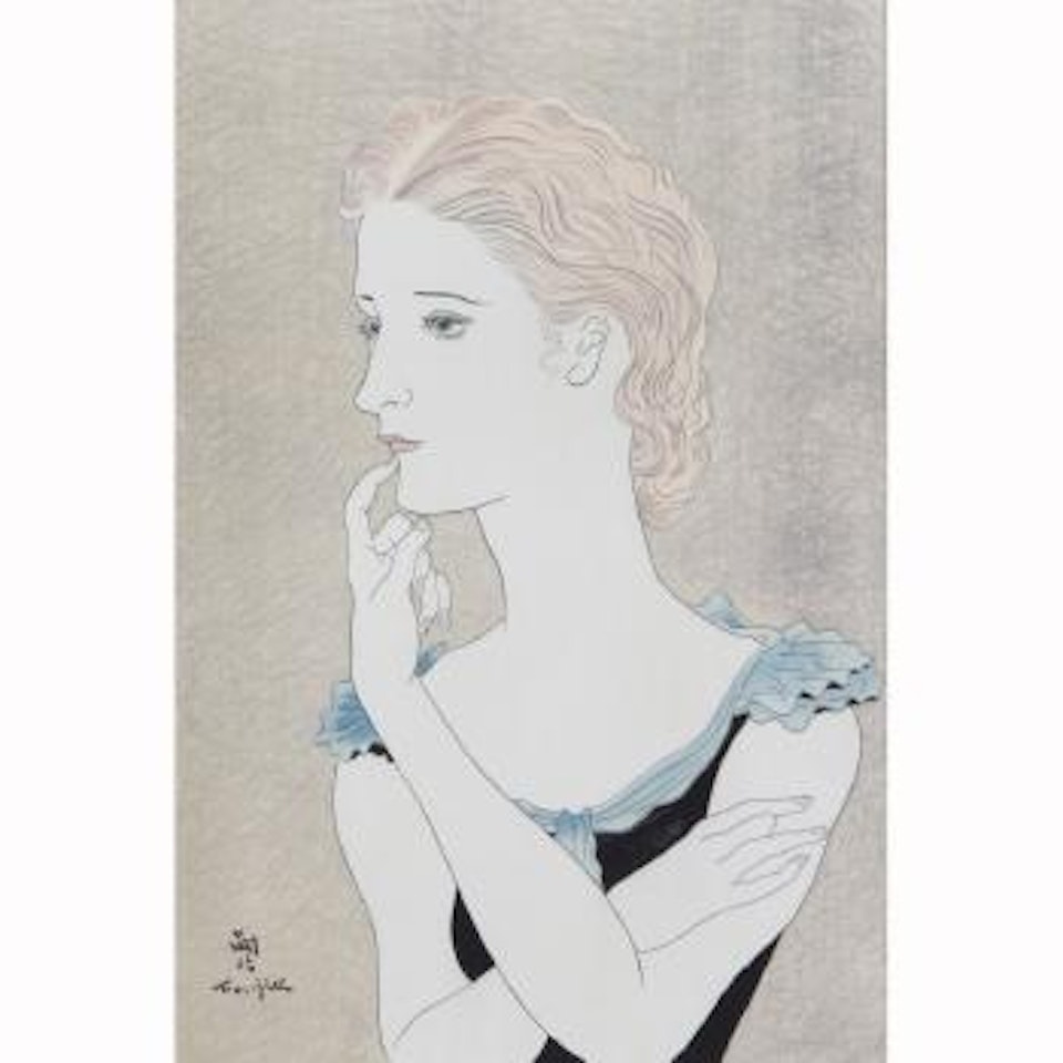 Portrait De Jeune Femme Blonde by Leonard Tsuguharu Foujita