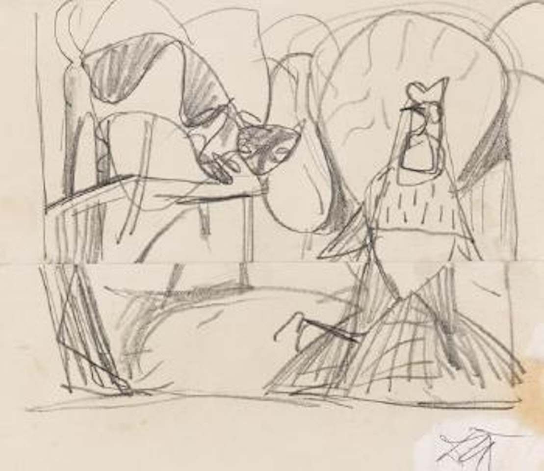 Katze und Hahn by Otto Dix