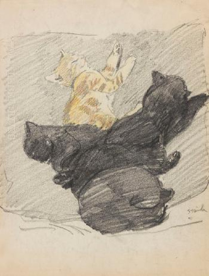 Cinq Chats endormis by Théophile Alexandre Steinlen