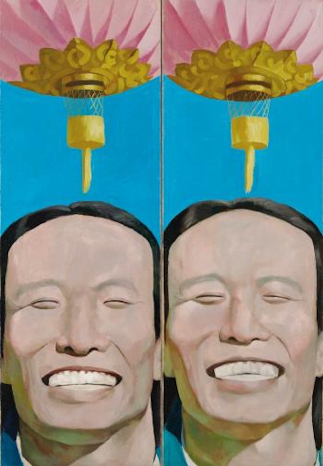Chinese Lanterns (Diptych) by Yue Minjun