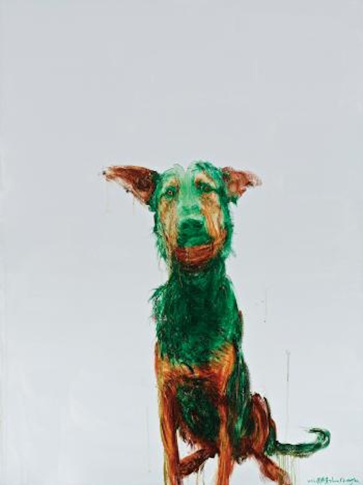Green Dog No.2 by Zhou Chunya