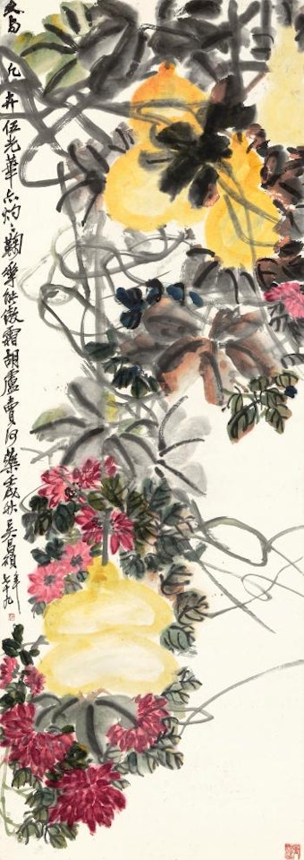 Gourds And Chrysanthemum by Wu Changshuo