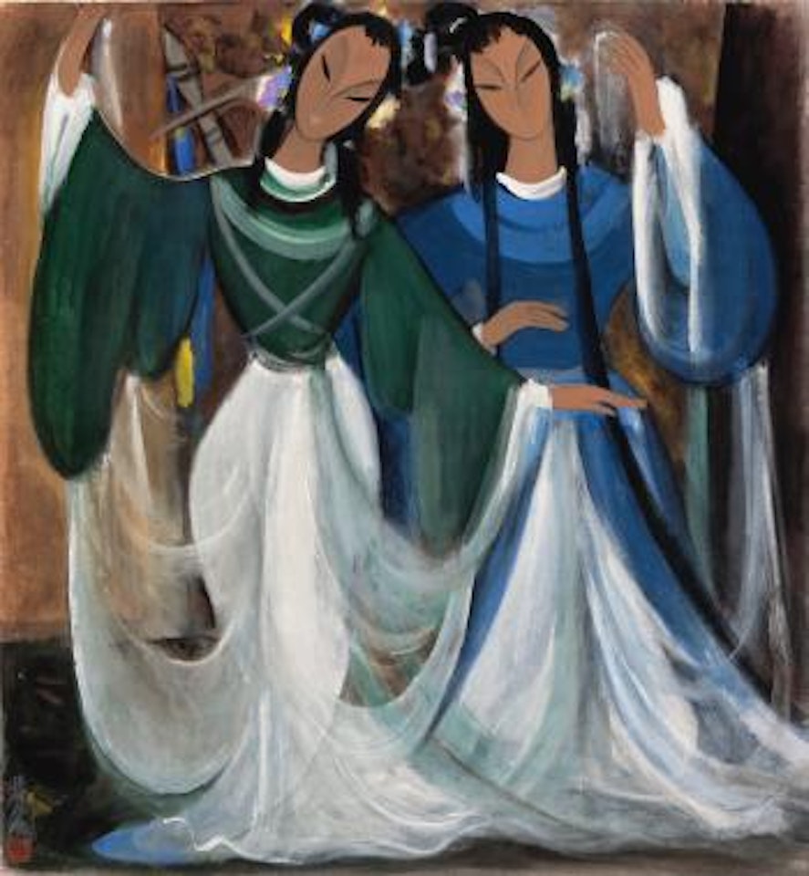 Two Ladies by Lin Fengmian
