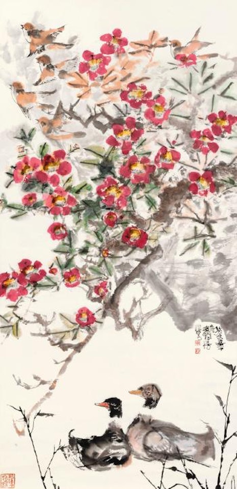 Ducks Under Spring Blossoms by Cheng Shifa