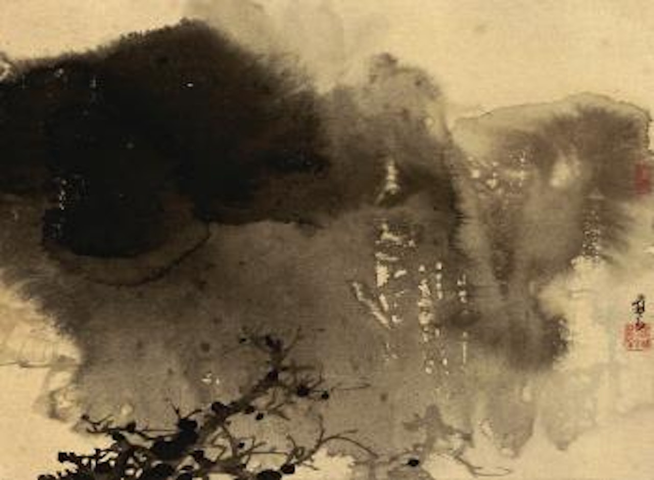 Mountains In The Rain by Zhang Daqian