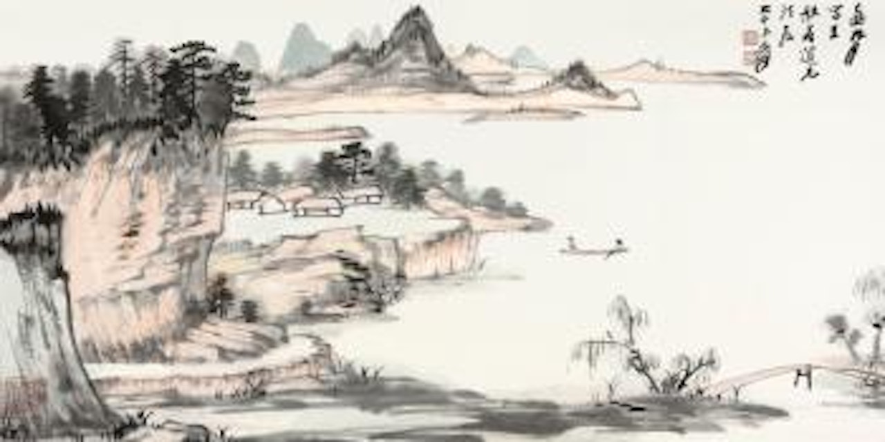 Boating Along The Coast by Zhang Daqian