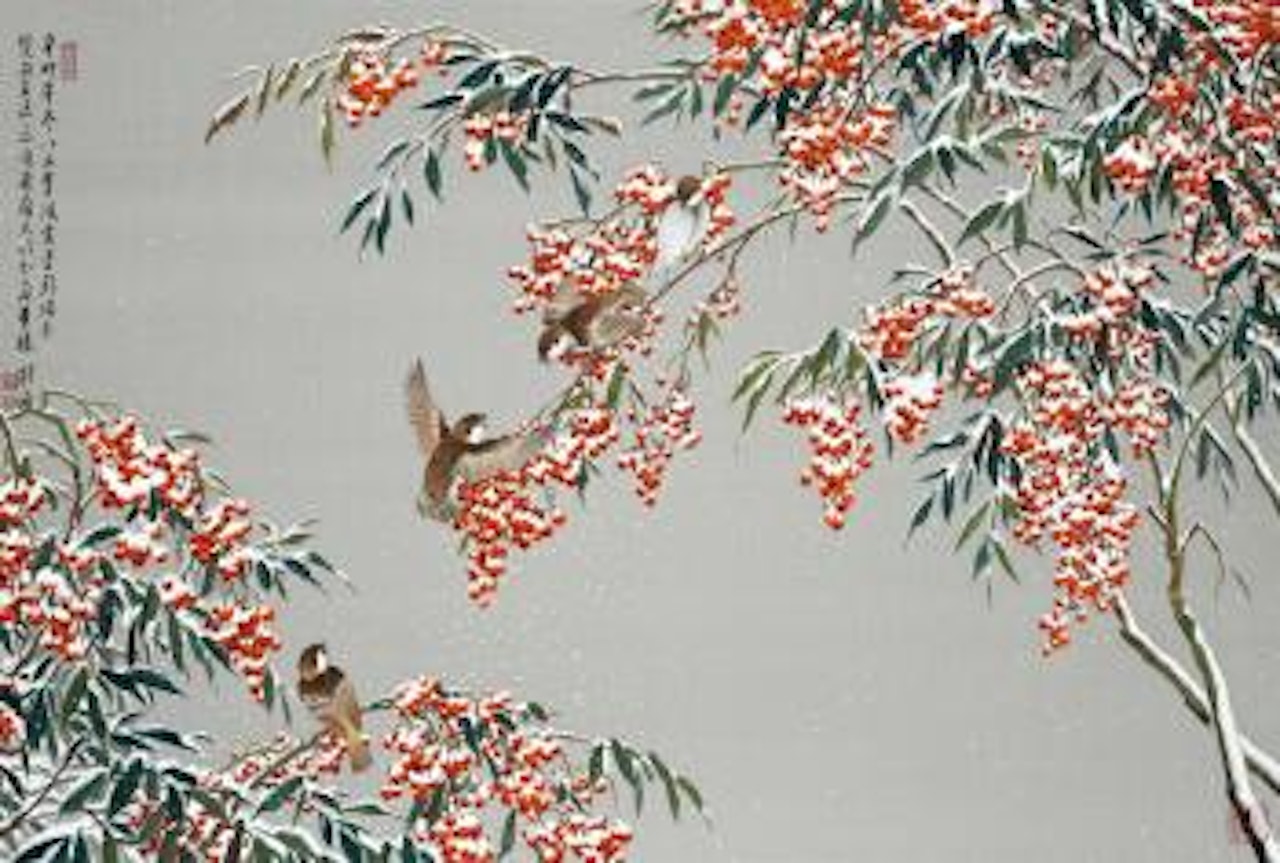 Birds In The Winter Snow by Liu Yong