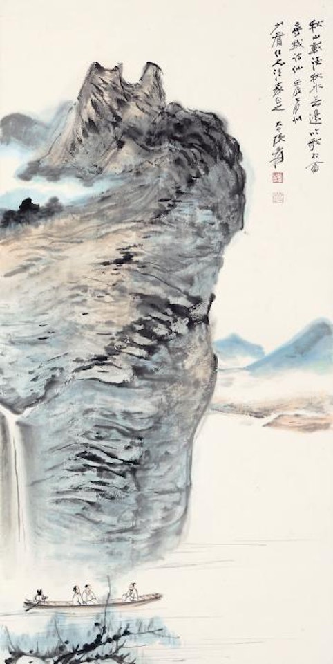 Boating Under The Mountain by Zhang Daqian