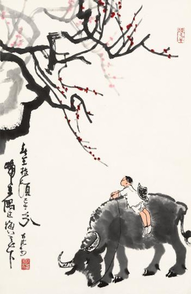 Herding Under The Plum Blossoms by Li Keran