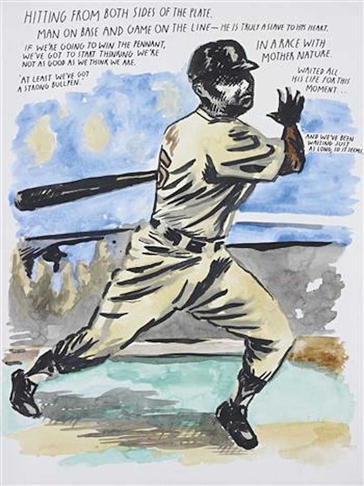 Untitled (hitting from both sides of the plate...) by Raymond Pettibon