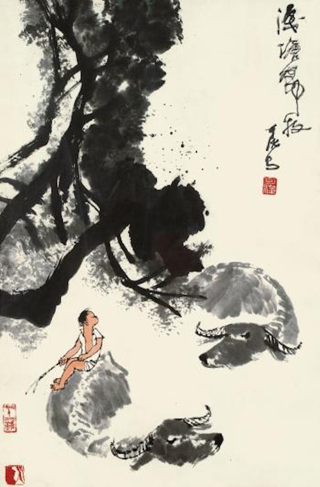 Boy And Cattle by Li Keran