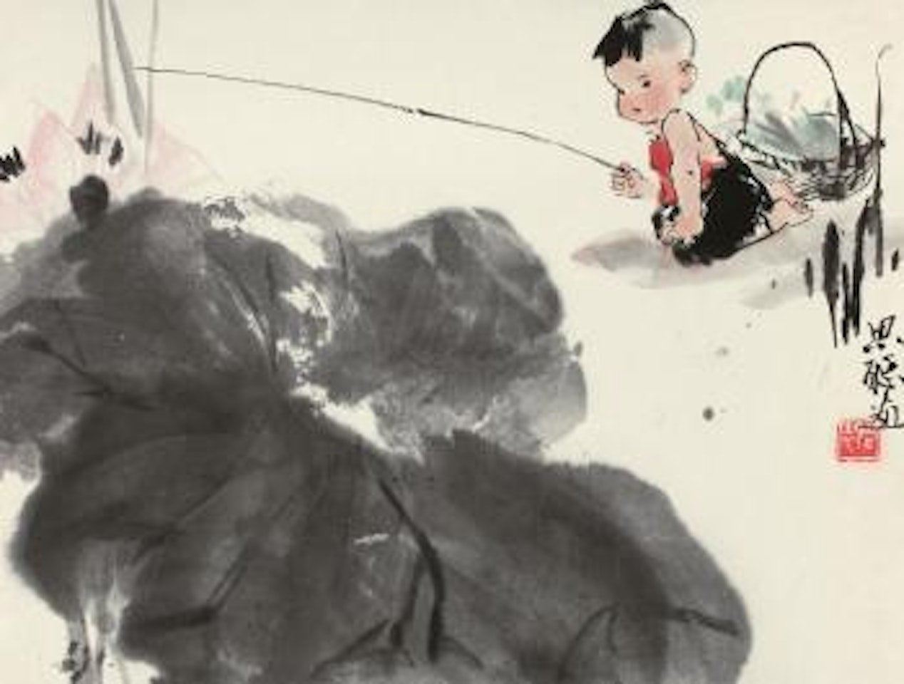 Boy And Lotus by Zhou Sicong