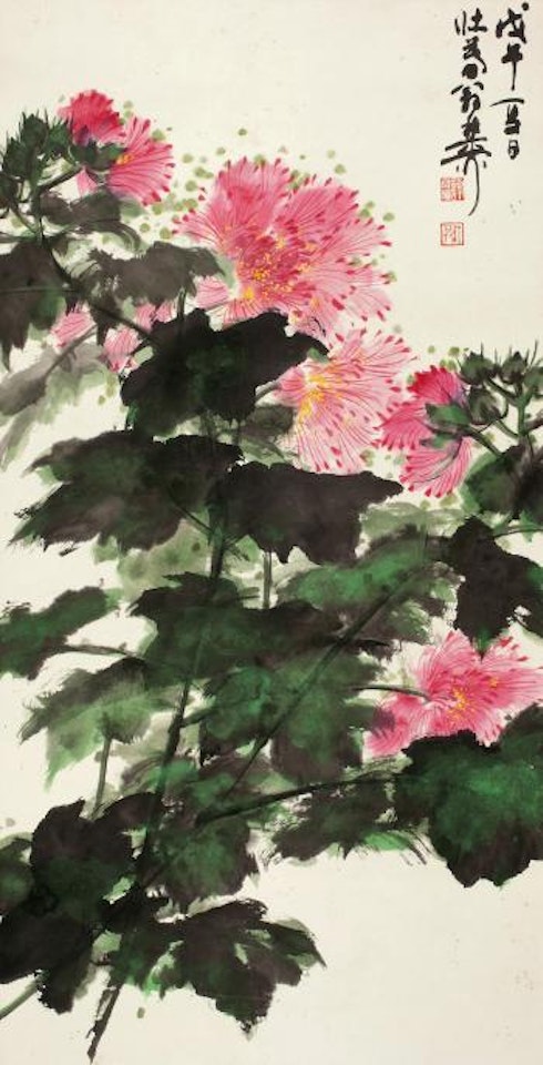 Hibiscus by Xie Zhiliu
