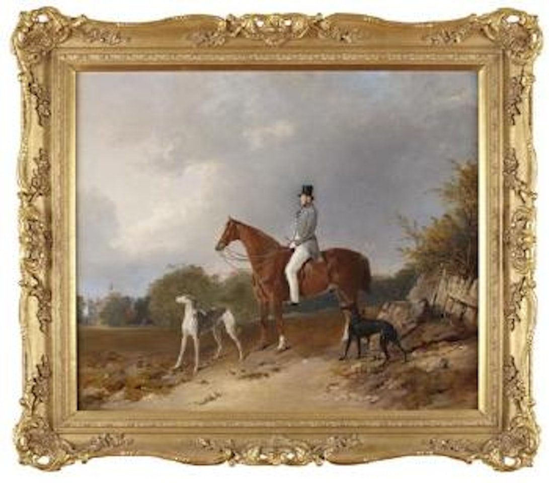 Archibald Montgomerie, 13th Earl of Eglinton on horseback before Eglinton Castle by Richard Ansdell