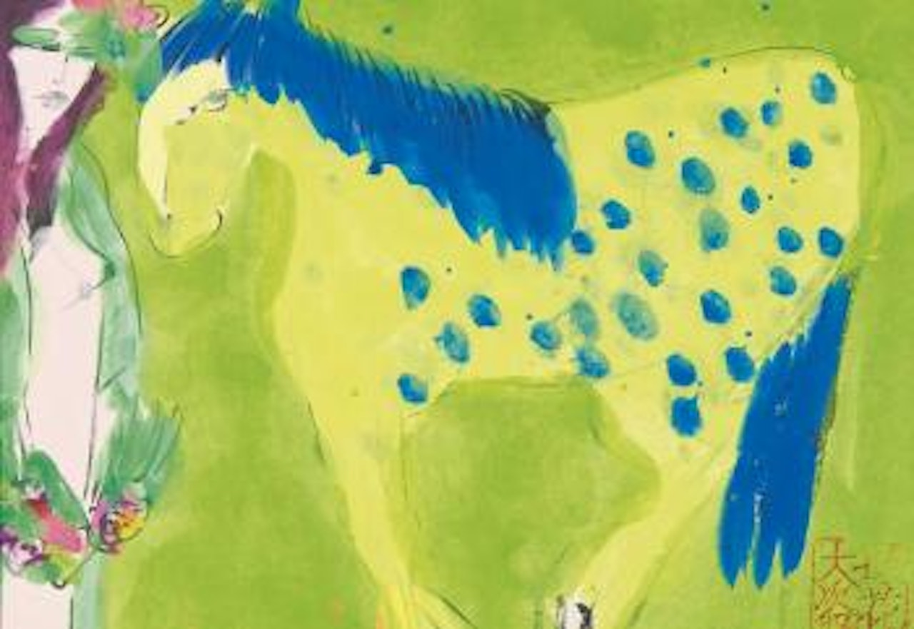 Woman with horse by Walasse Ting