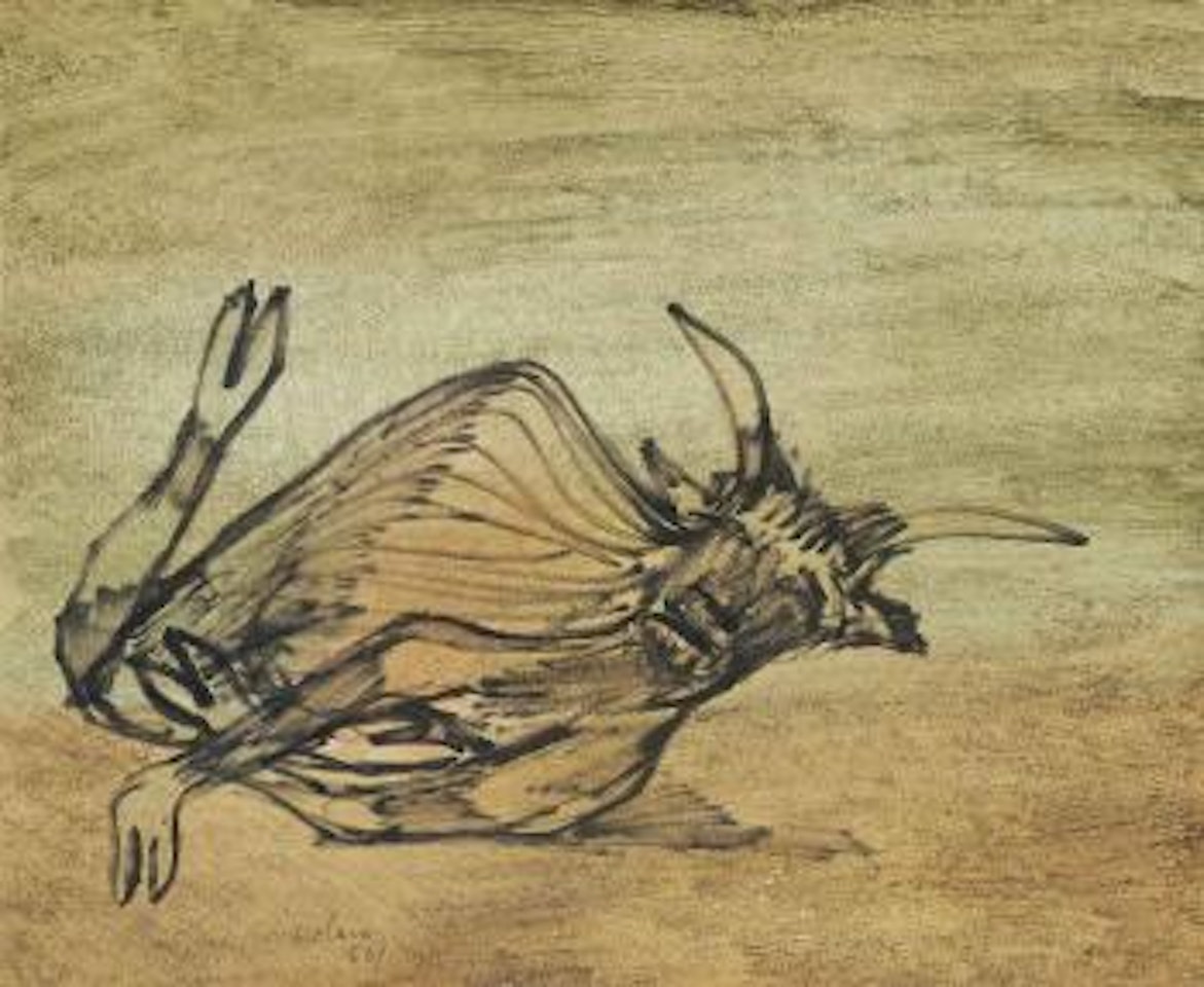 Drought study (recto); sketch for a drought study (verso) by Sidney Nolan