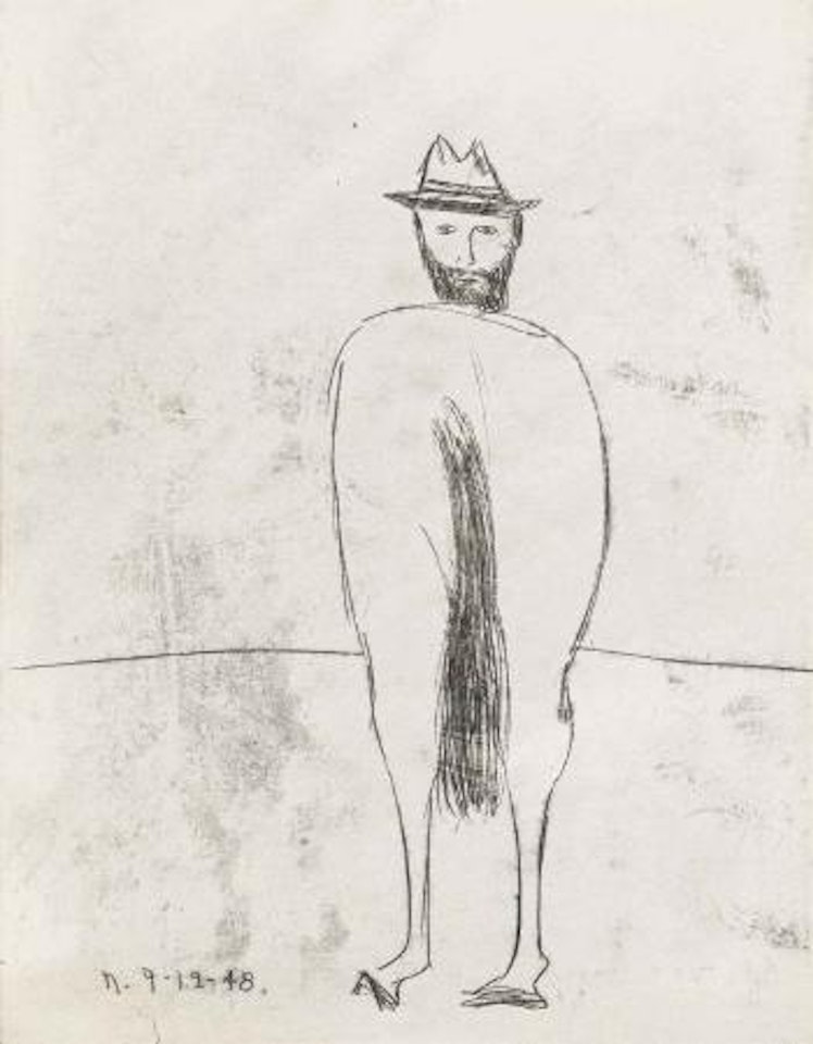 Seven carbon drawings by Sidney Nolan