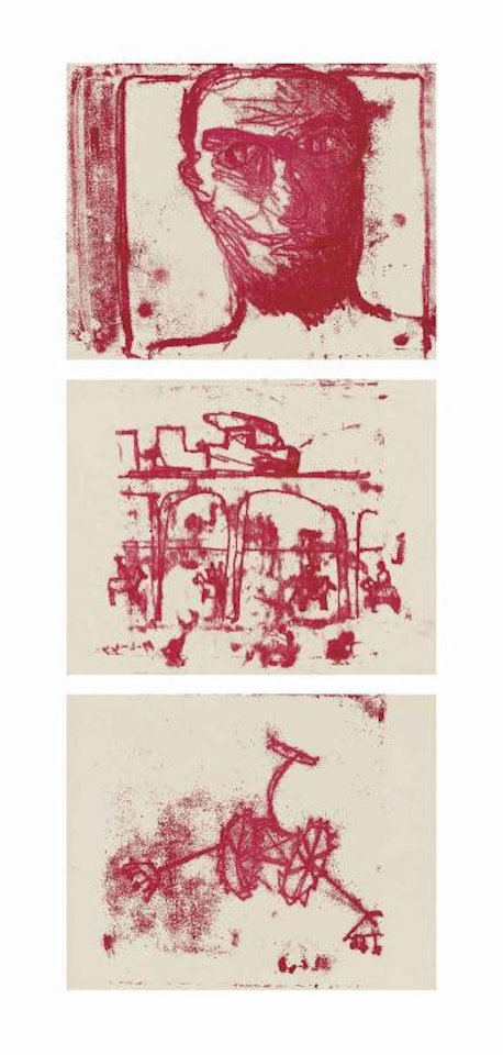 Nine transfer drawings by Sidney Nolan