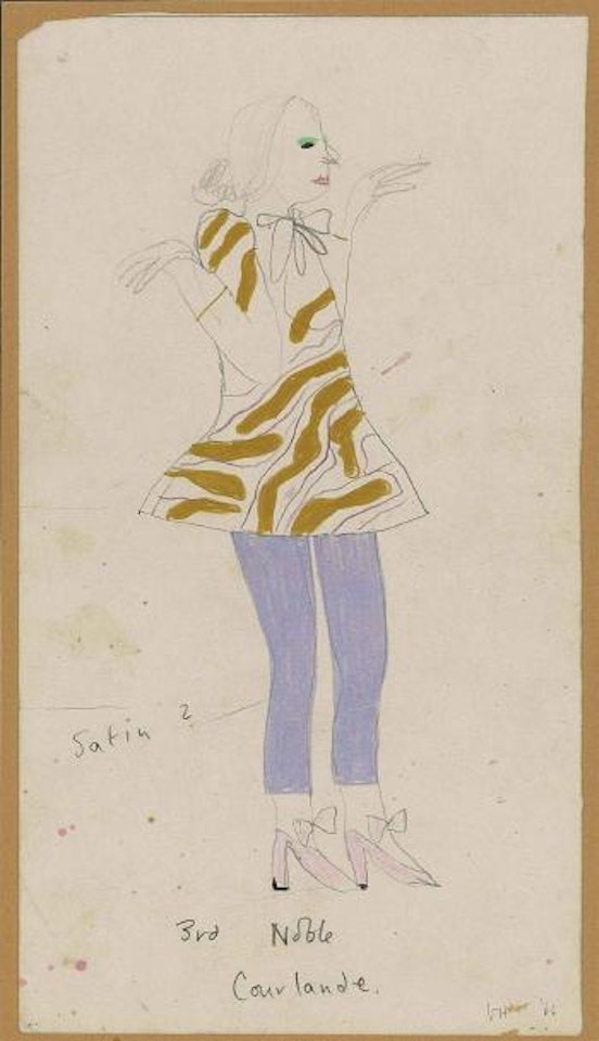 Costume design for 3rd Noble Courlande by David Hockney