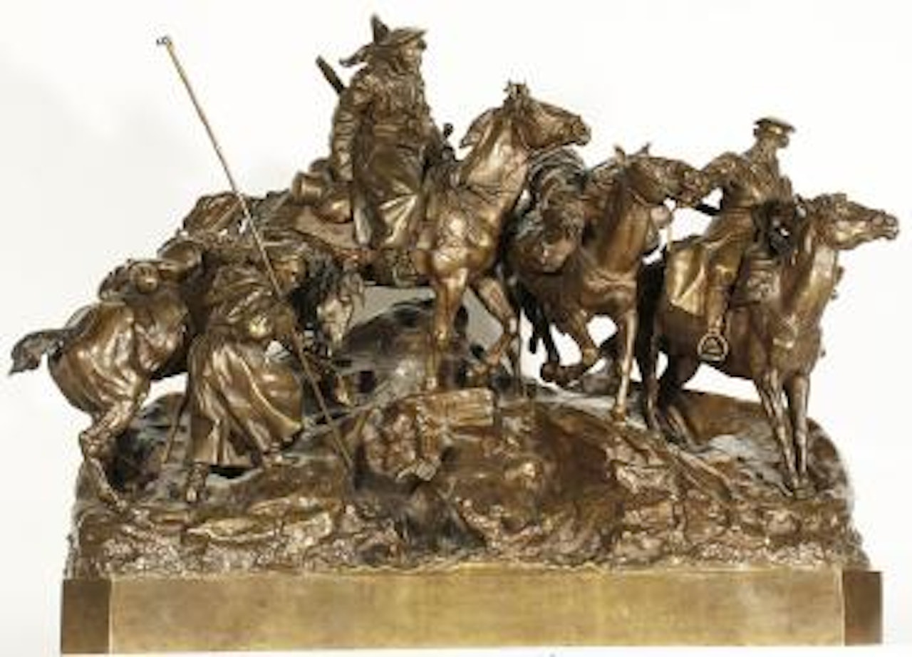 Don Cossacks Crossing The Balkans by Eugene Alexandrovic Lanceray