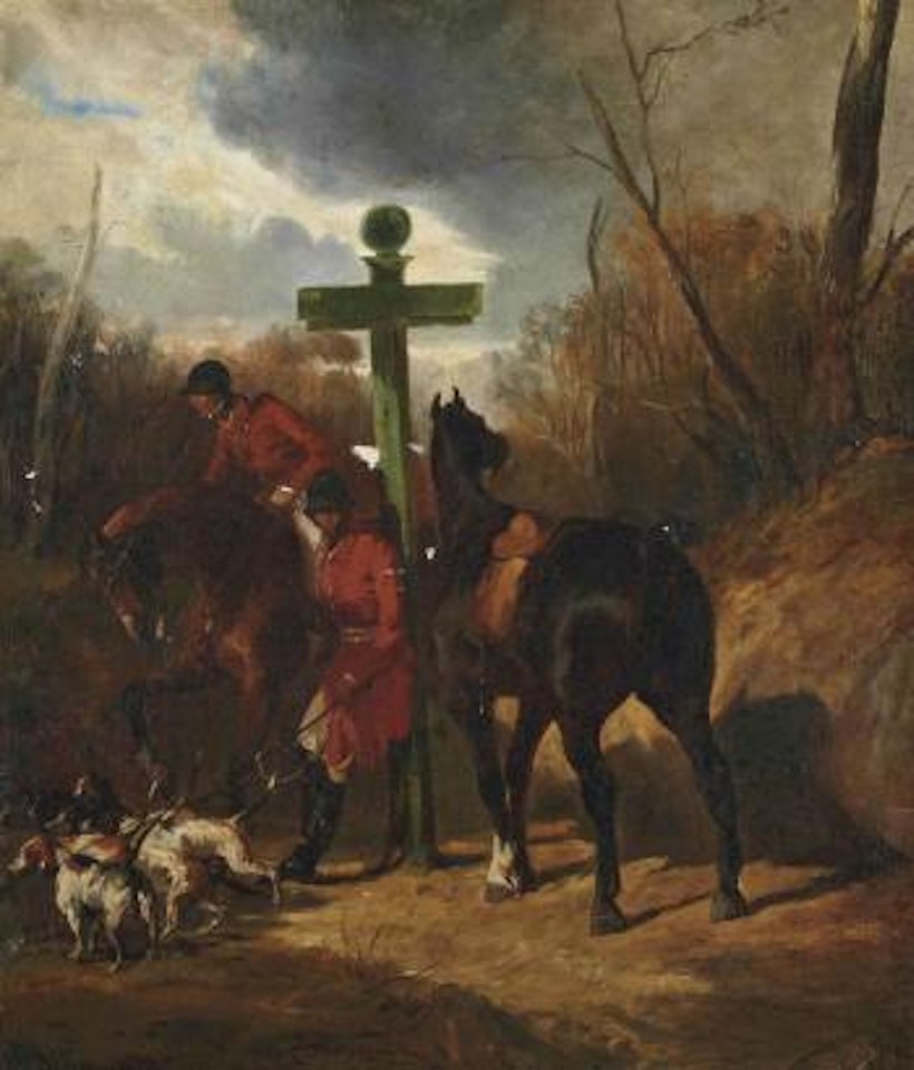 Halte de chasseurs by Alfred de Dreux