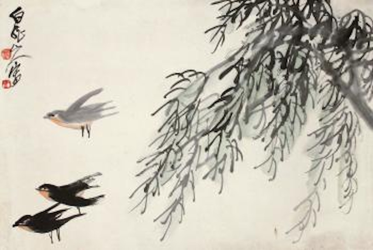 Swallow And Weeping Willow by Wang Zhen