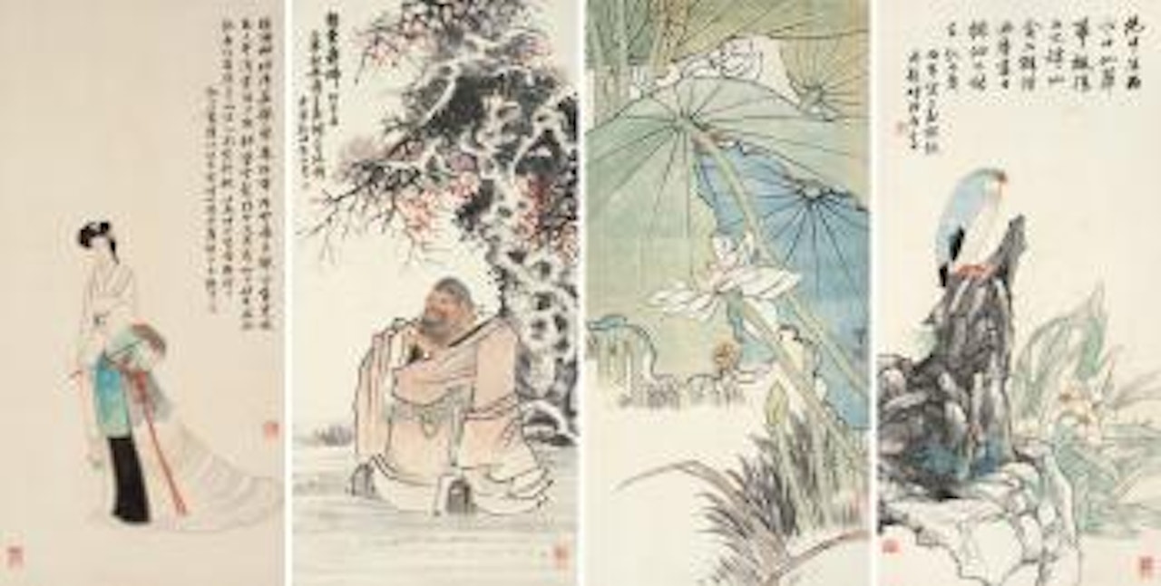 Flowers by Hu Gongshou by Ren Bonian