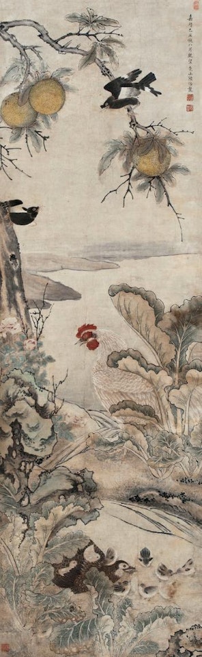 Cock And Flowers by Lu Zhi
