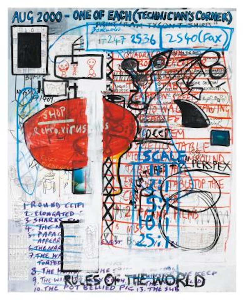 Studio Wall Drawing: Aug 2000: One Of Each (Technician's Corner) by Keith Tyson