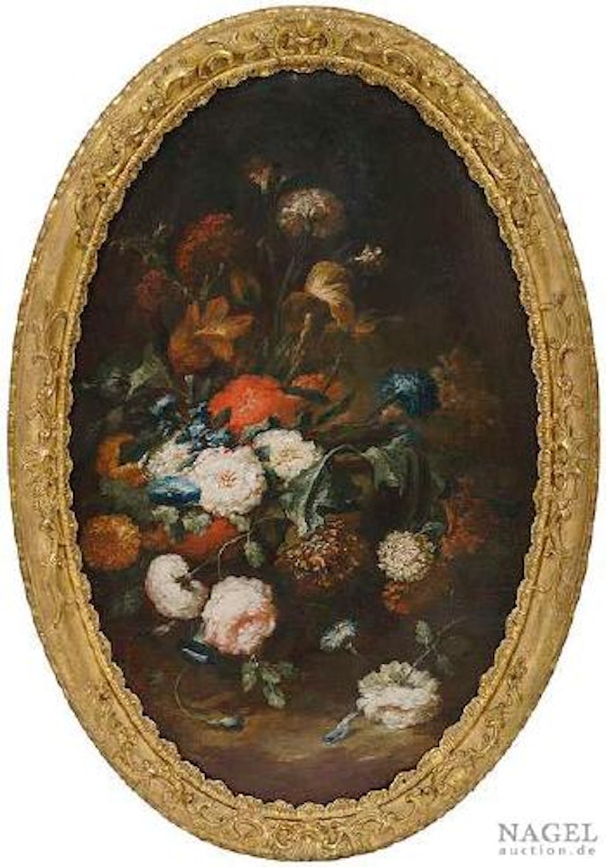 Blumenstilleben mit einer Steinamphore by Roman School
