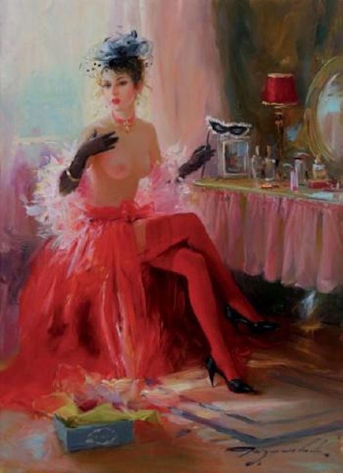 Jeune fille aux bas rouges by Constantin Razoumov