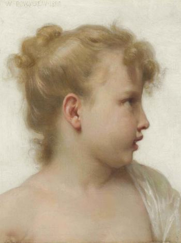 Etude: tête de petite fille (visage de profil) by William-Adolphe Bouguereau