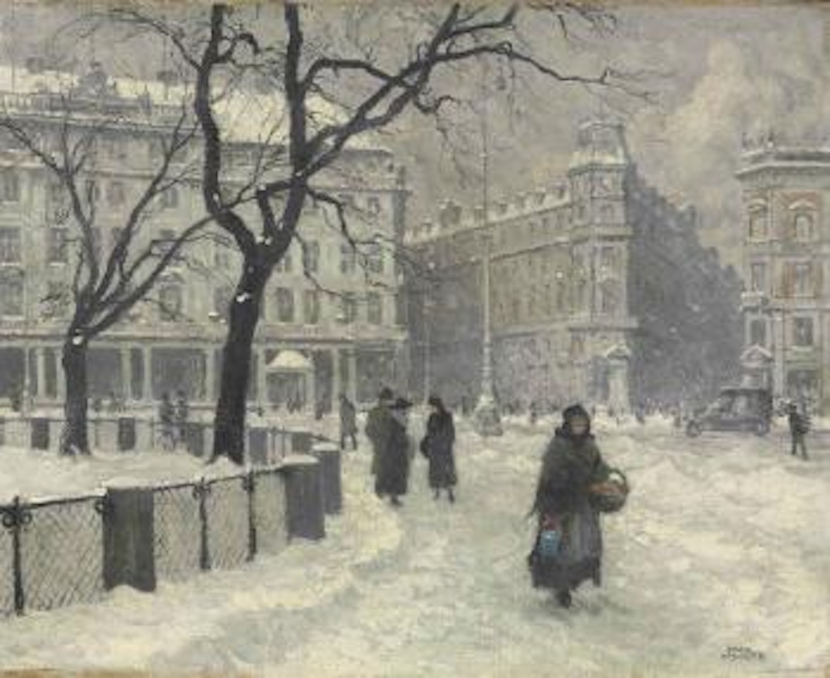 Kongens Nytorv, Copenhagen in Winter by Paul Fischer