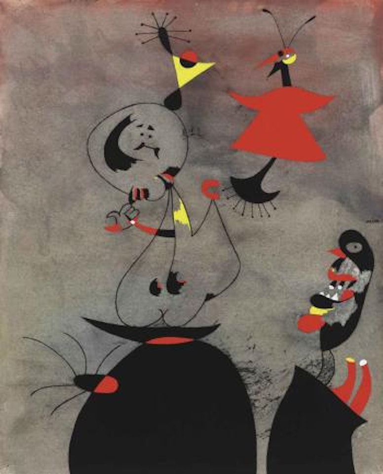 Dormeurs réveillés par un oiseau by Joan Miró