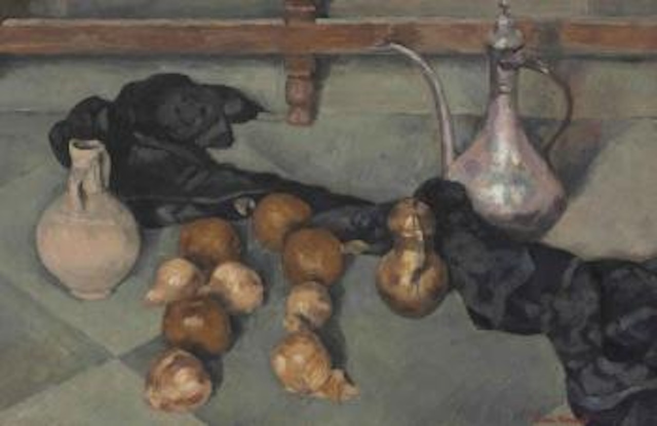 Nature morte aux pichet et oignons by Emile Bernard