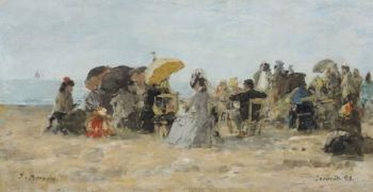 Trouville, scène de plage by Eugène Boudin