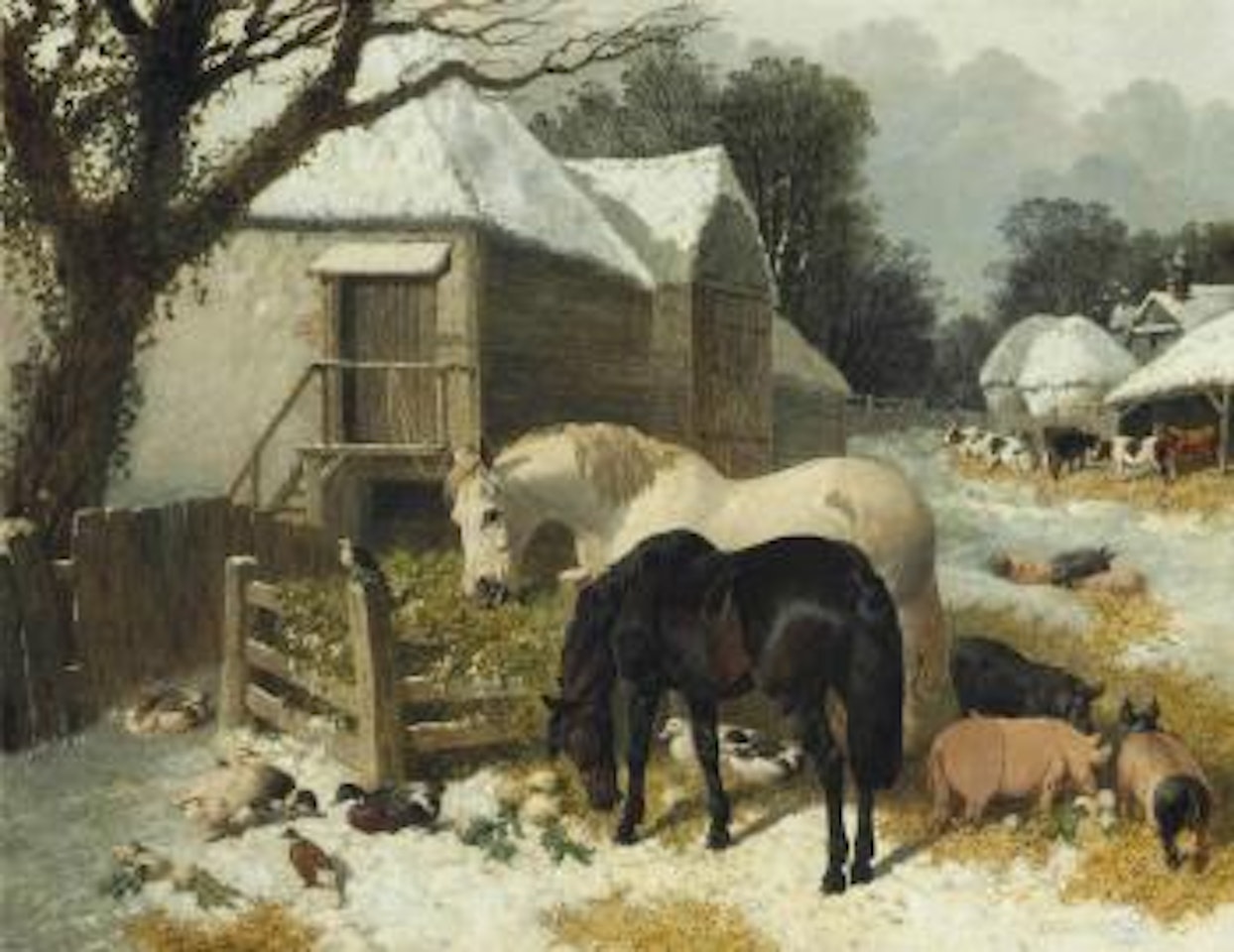 The Old Farmstead, winter-time by John Frederick Herring