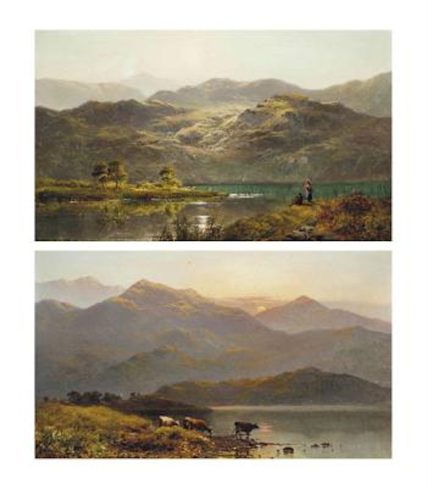 Morning, Loch Vannachar; and Sunset near Duncraggan by Alfred de Breanski