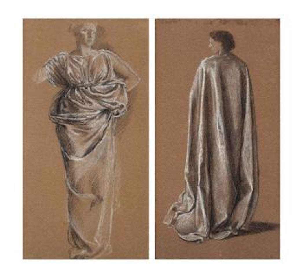 Two studies of drapery by Edward Coley Burne-Jones