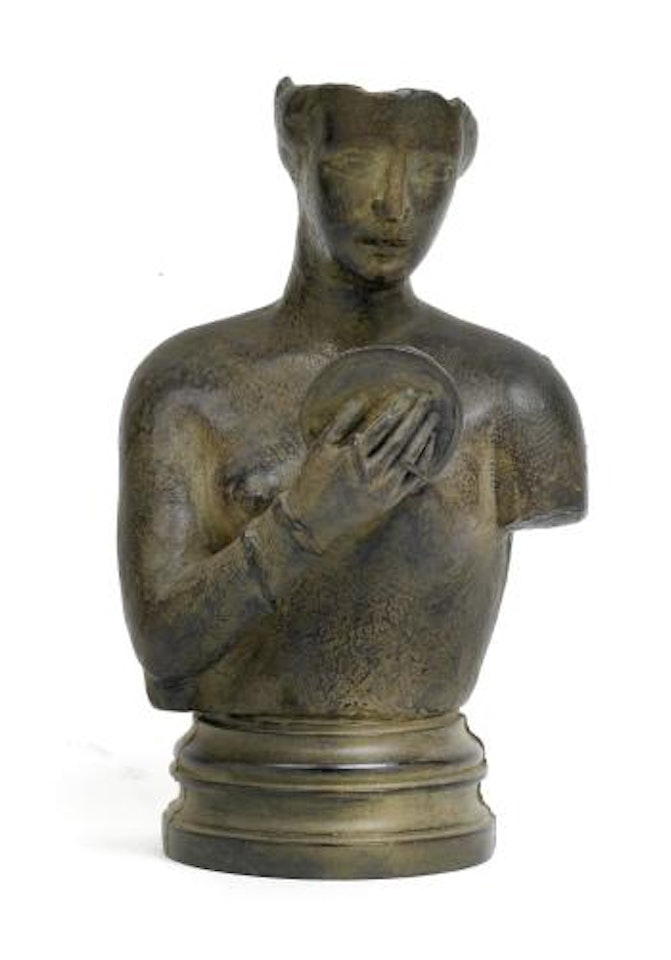 Female half-figure with mirror by Igor Mitoraj