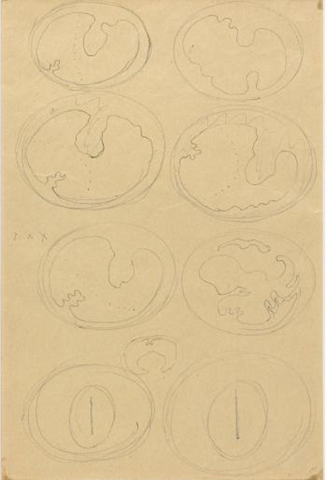 Studi Per "Concetti Spaziali. Teatrini" (Double-face) by Lucio Fontana