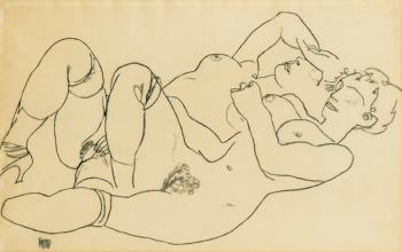 Two Reclining Nudes by Egon Schiele