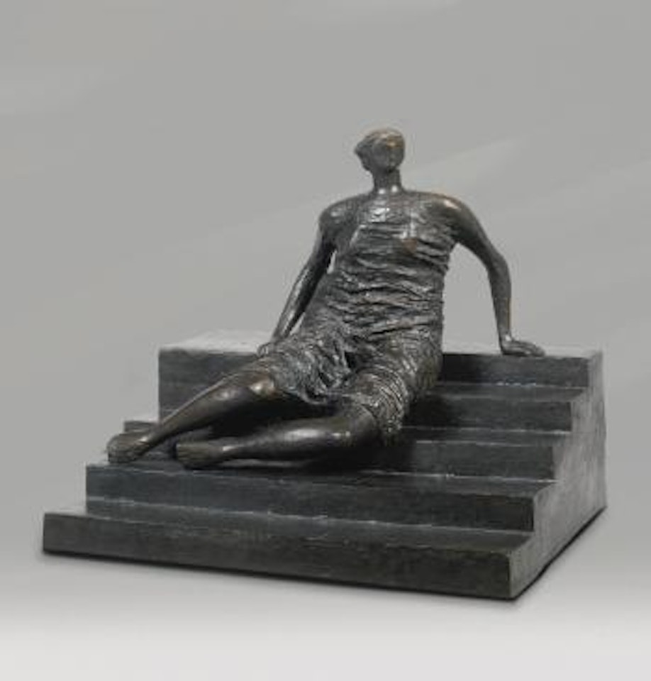 Figure On Steps: Working Model For Draped Seated Woman by Henry Moore