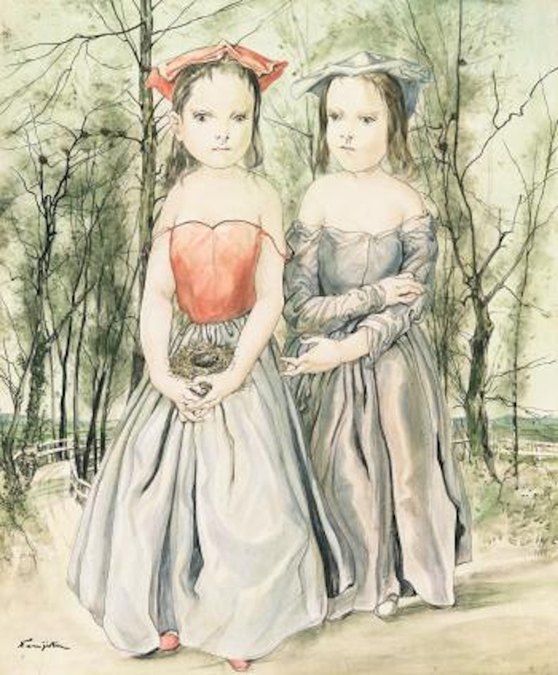 Les Deux Petites Filles by Leonard Tsuguharu Foujita