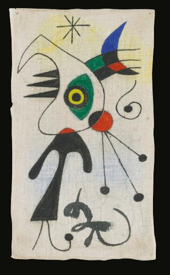 Femme Et Oiseau Devant La Lune by Joan Miró