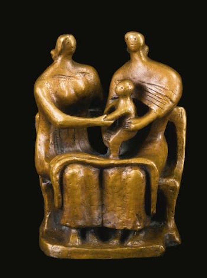 Two Seated Women And a Child by Henry Moore